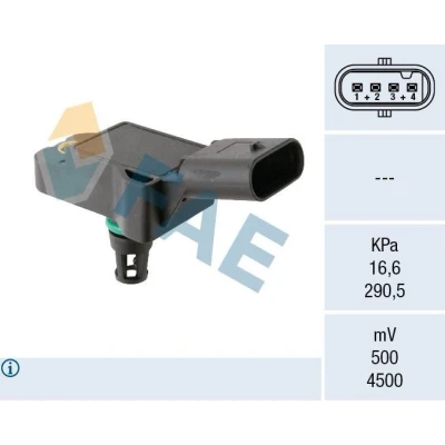 Abbildung von FAE 15265 Sensor, Saugrohrdruck SKODA: Octavia 3 Combi, MITSUBISHI: COLT 6, AUDI: A3 Sportback