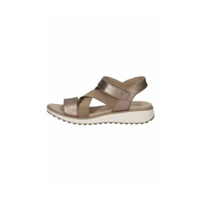 Abbildung von CAPRICE Damen Sandalen flach mit Klettverschluss Elastisch, Beige (Taupe Metallic), 37 EU