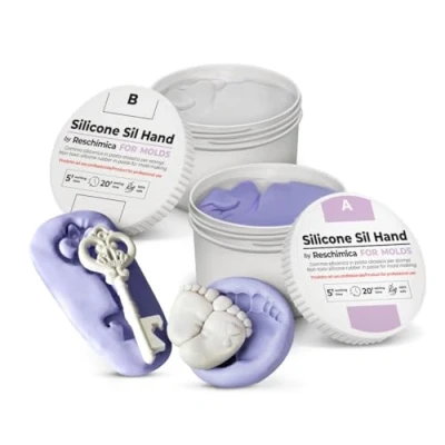 Abbildung von Silikon Kautschuk 1:1 Knetsilikon SIL HAND, Abformmasse, Silikongummi, Knetmasse, Modelliermasse, Anti Haftbeschichtet, DIY Basteln, Reproduzieren von Formen, Silikon, (500 gr)