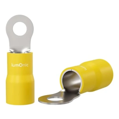 Abbildung von Lumonic 25x Ringkabelschuh M3 teilisoliert 4 6mm² I Gelb Kabelschuhe Set, Ringösen M3, Ring Kabelschuhe, mit Öse
