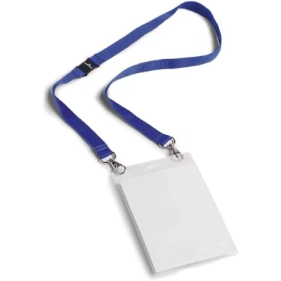 Abbildung von Durable Event Namensschild A6 mit Textilband Duo, 10 Stück, dunkelblau, 852507