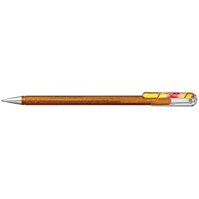 Abbildung von Pentel K110 DMXX Hybrid Dual Metallic Gelroller Glitzer Gel Schreibfarbe gold/metallic rot &amp; gold, Strichstärke 0,5mm, 1 Stück gold/met. gold