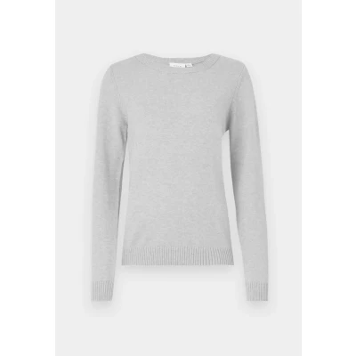 Abbildung von VILA Karreeausschnitt Strickpullover, Damen, Größe: Small, Light grey melange