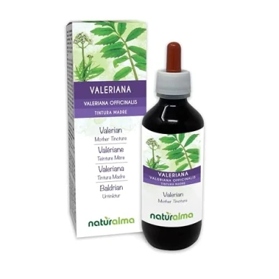 Abbildung von Baldrian (Valeriana officinalis) Wurzeln Alkoholfreier Urtinktur Naturalma Flüssig Extrakt Tropfen 200 ml Nahrungsergänzungsmittel Veganer