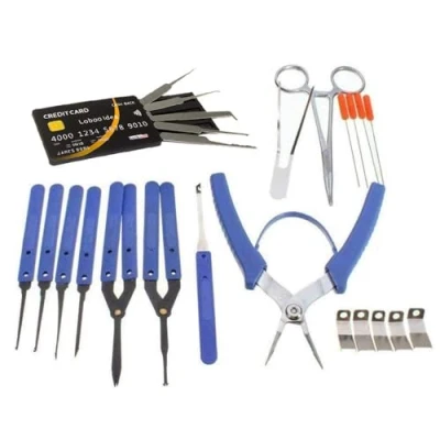 Abbildung von Loboo Idea 5 teiliges Toolkit zum Aufschließen von Kreditkartenschlössern und 14 Ultimate Broken Key Extractor Set, Kit Entfernen beschädigter Schlüssel, Home Depot Locksmith Tool
