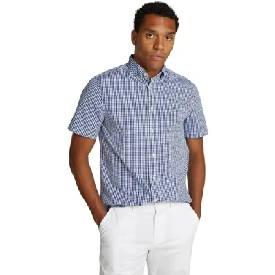 Abbildung von Tommy Hilfiger FLEX Micro check Hemd, Herren, Größe: Small, Wedge blue
