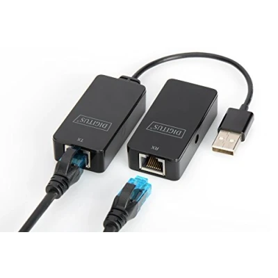 Abbildung von DIGITUS USB Extender Reichweite 50 m 2.0 UTP, STP &amp; S FTP Netzwerk Kabel ab Cat 5 Plug Play Schwarz
