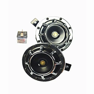 Abbildung von Car Horn Hupe Electric 2Pcs 12V 135dB super Last High Sound und Low Tone Metall Twin Kit it Halterung für Cars LKWs SUV Vans Motorräder Off Road Boote