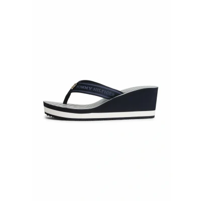 Abbildung von Tommy Hilfiger LOGO Webbing Zehentrenner, Damen, Größe: 39, Space blue Schuhe