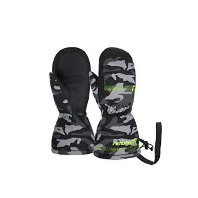 Abbildung von Reusch ‎ Unisex Baby wasserdichte Membran, Warme Skihandschuhe Alltagshandschuhe Schnee Schlittenfahren Babyhandschuhe Winter Handschuhe Winterhandschuhe, 7696 Black/Grey Camou, IV