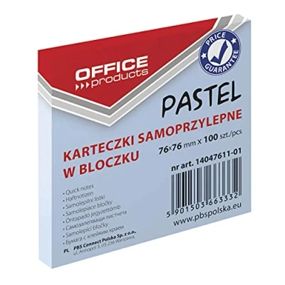 Abbildung von OFFICE PRODUCTS 14047611 01 Haftnotiz 76 X mm, 1 100 Blatt, Pastellfarbe/blau