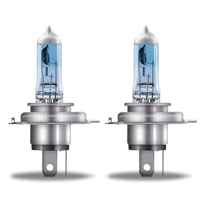 Abbildung von Osram COOL BLUE® INTENSE H4, +100% more brightness, up to 5,000K, halogen headlight lamp, LED look, Single Blister (1 lamp)