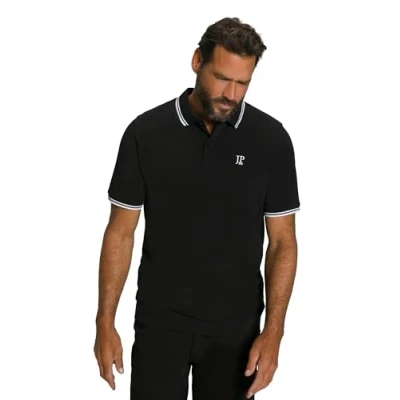 Abbildung von JP 1880 Herren Poloshirt, Bauchfit Shirt, Schwarz, 3XL EU