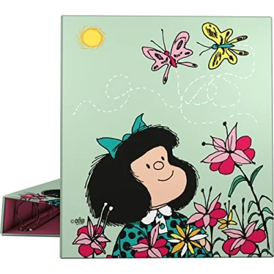 Abbildung von Grafoplás Ringbuch A4 4 gemischte Ringe 40 mm Mafalda Kollektion Frühling, weich im Griff, FSC zertifiziert