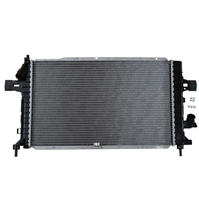 Abbildung von NRF EASY FIT 53447 Kühler, Motorkühlung Aluminium 599 368 26 mit Anbauteilen Kühlrippen gelötet OPEL: Astra H Caravan, Hatchback