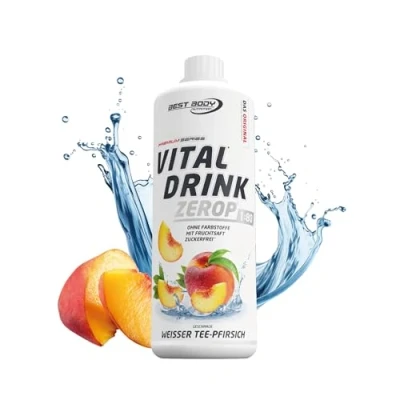 Abbildung von Best Body Nutrition Vital Drink ZEROP® Weißer Tee Pfirsich, Original Getränkekonzentrat Sirup zuckerfrei, 1:80 ergibt 80 Liter Fertiggetränk, 1000 ml