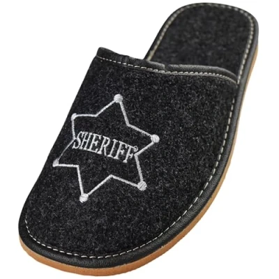 Abbildung von APREGGIO Hausschuhe Herren Filzpantoffeln Pantoffeln Filz Slippers Indoor Herrenschuhe Winter Männer Schwarz Größe 44 EU