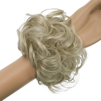 Abbildung von CAISHA Haarteil Haargummi Hochsteckfrisuren Brautfrisuren Voluminös Gelockt Unordentlich Dutt Kunstfaser DM15cm Blond G11A