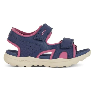Abbildung von Geox J VANIETT Girl A Sandal, Navy/Fuchsia, 35 EU