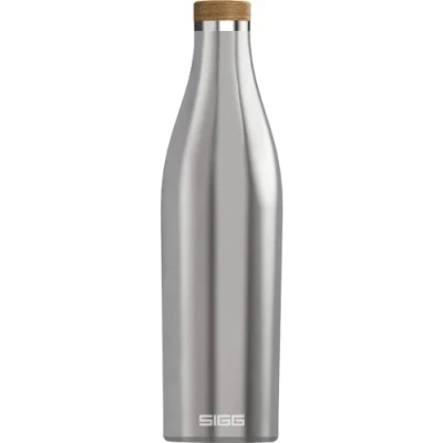 Abbildung von SIGG Isolierte Trinkflasche Meridian Auslaufsicher Extra schlank BPA frei Plastikfrei Doppelwandiger 18/8 Edelstahl Bambus Schraubverschluss 0,5L / 0,7L