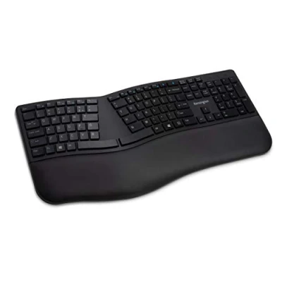 Abbildung von Kensington Pro Fit Ergo Kabellose Tastatur, Deutsche QWERTZ Tastaturbelegung, Duale 2,4 GHz und Bluetooth 4.2 Technologie, Kompatibel mit Chrome OS, macOS Windows, K75401DE, Schwarz