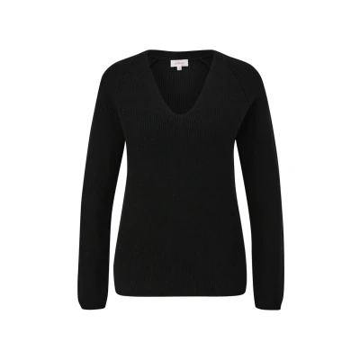 Abbildung von s.Oliver Raglan ÄRMELN Strickpullover, Damen, Größe: 34, Schwarz