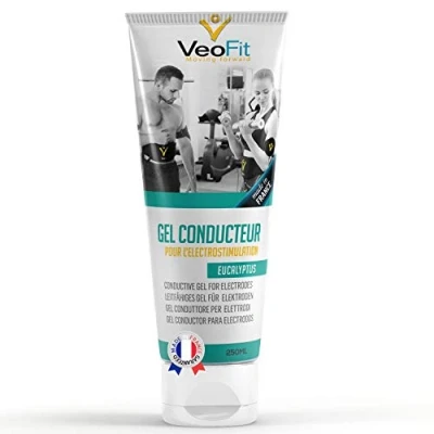 Abbildung von VEOFIT Leitfähiges Elektroden Kontakt Gel Eukalyptus 1x250mL für EMS TENS Geräte, Elektrostimulatoren, Pads Verbessert den Elektrodenkontakt und schützt die Haut