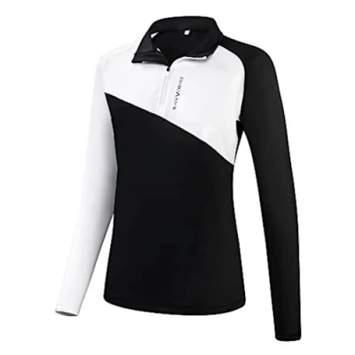 Abbildung von Black Crevice Damen Zipper Funktionsshirt, weiß/schwarz, 36