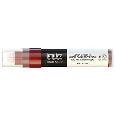 Abbildung von Liquitex 4610311 Professional Paint Marker, Acrylmarker mit hochpigmentierte Acrylfarbe auf Wasserbasis für den Innenbereich &amp; Außenbereich, breite Spitze Kadmiumrot dunkel Farbton