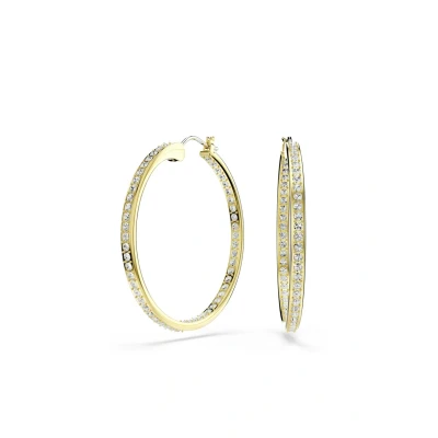 Abbildung von Swarovski Sommerset Kreolen, Weiß, Goldlegierungsschicht