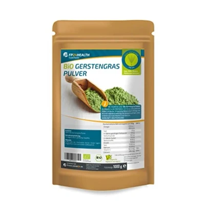 Abbildung von FP24 Health Gerstengras Pulver Bio 1000g Laborgeprüft 1kg Gerstengraspulver aus Bayern im Zippbeutel Top Qualität