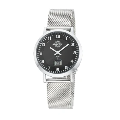 Abbildung von Master Time Funk Quarz Damen Uhr Analog Digital mit Edelstahl Milanaise Armband MTLS 10738 22M