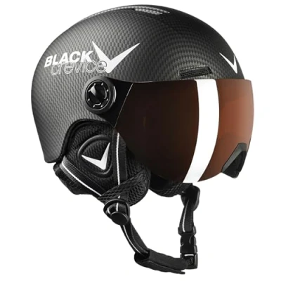 Abbildung von Black Crevice Kinder Visierhelm Leogang, schwarz Carbon matt/weiß, 52 54 cm…
