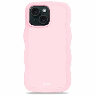 Abbildung von Holdit Wavy TPU Back Cover Rosa Apple iPhone 13/14/15
