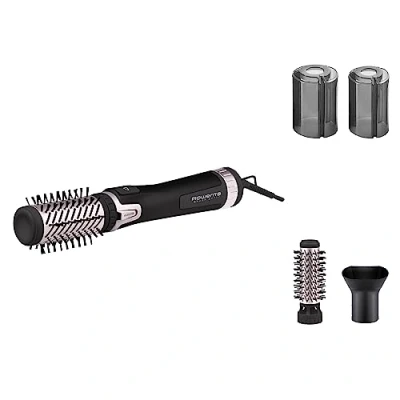 Abbildung von Rowenta CF9550 Brush Activ&#039; Dry &amp; Style Warmluftbürste, 2 in 1 Warmluft + rotierender Aufsatz, Rechts /Linkslauf, Ionic Booster, inkl. keramikbeschichtete Bürstenaufsätze, Weiß/Metallic Flieder