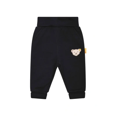 Abbildung von Steiff Joggingteddymotiv Unisex Jogginghose für Kinder, Größe: 62, Schwarz
