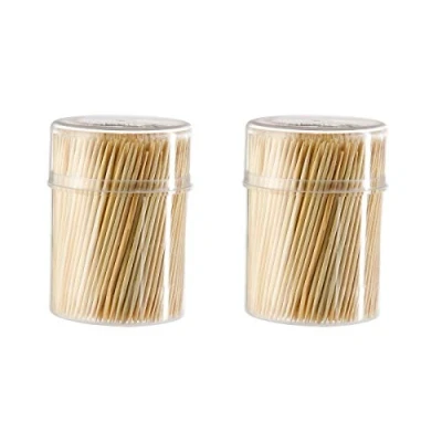 Abbildung von VITA PERFETTA 1000 x Zahnstocher aus Holz, Spieße in einer Spenderbox, Holzzahnkur, für die Küche, 6,5 cm