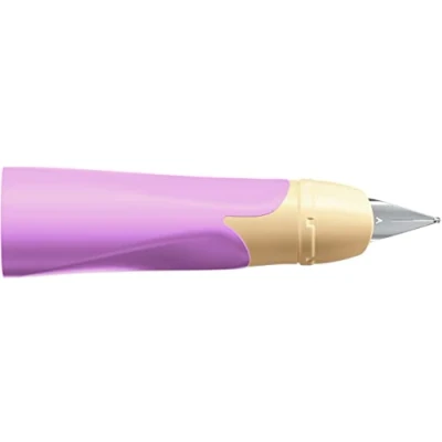 Abbildung von STABILO Linkshänder Griffstück für ergonomischen Schulfüller mit Anfänger Feder A EASYbirdy Pastel Edition in soft pink/apricot