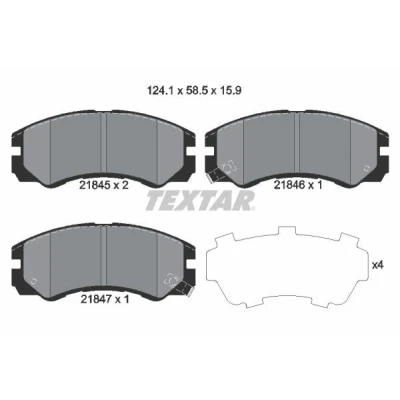 Abbildung von TEXTAR 2184501 Bremsbelagsatz mit akustischer Verschleißwarnung OPEL: Frontera B Off Road, A Sport Road Convertible, Monterey