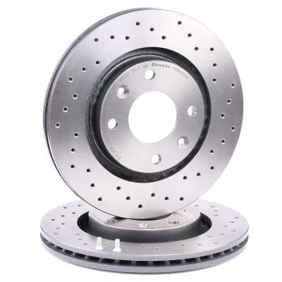 Abbildung von BREMBO XTRA LINE 09.8695.1X Bremsscheibe 266 22 gelocht/innenbel. beschichtet hochgekohlt mit Schrauben PEUGEOT: 2008 Estate, 208 I Hatchback