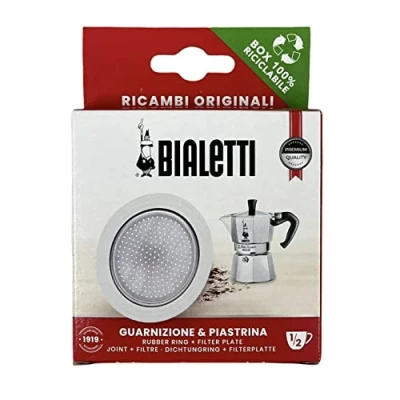Abbildung von Bialetti Dichtung und Ersatzfilter für Kaffeemaschine Mokina 1/2 Tasse