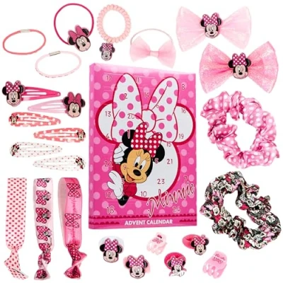 Abbildung von Disney Minnie Mouse Adventskalender 2024, Haarschmuck &amp; Accessoires für Mädchen (Rosa)