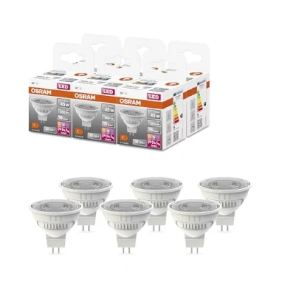 Abbildung von OSRAM LED SPOT MR16 45 mit drei Lichtfarben, GU5; 3, 5,6W, 550lm, 2700K 6500K, Warm , Kalt und Tageslichtweiß, Farbtemperaturwechsel, sehr geringer Energieverbrauch, lange Lebensdauer,6 Pack