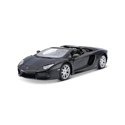 Abbildung von Maisto Lamborghini Aventador Roadster: Originalgetreues Modellauto 1:24, Türen und Kofferraum zum Öffnen, Fertigmodell, 20 cm, schwarz (531504M)