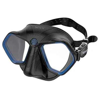 Abbildung von SEAC Unisex Adult Raptor kleinvolumige Maske zum Freitauchen und Speerfischen, schwarz/blau, Standard