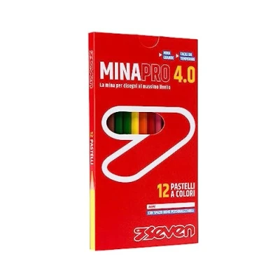 Abbildung von Seven Buntstift Set Schachtel mit 12 Stück Packung Buntstifte für Schule, Büro MINA 4.0 Namensschild Bleistifte Schule
