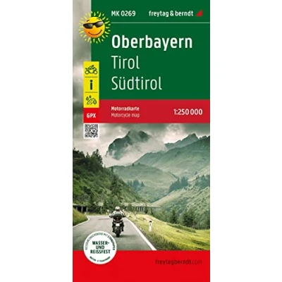 Abbildung von Oberbayern, Motorradkarte 1:250.000, freytag &amp; berndt: Tirol Südtirol, Toureninfos, GPX Tracks, wasserfest und reißfest (freytag berndt Motorradkarten)