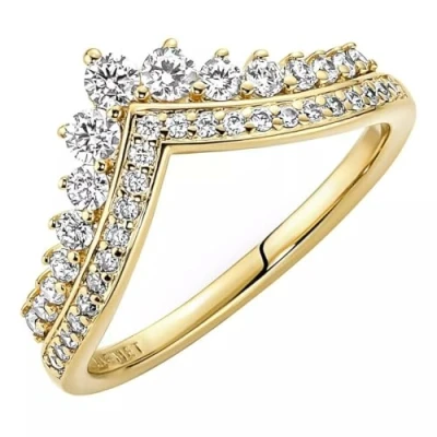 Abbildung von PANDORA SHINE Ring Timeless &quot;Prinzessinnen Wünsche&quot; 14k gelbvergoldet, Zirkonia 167736C01 58