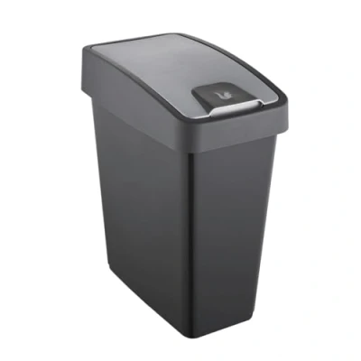 Abbildung von keeeper Premium Abfallbehälter mit Flip Deckel, Soft Touch, 25 l, 39,5 x 24 47,5 cm, Magne, Grau (Graphit)