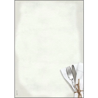 Abbildung von SIGEL DP125 Motiv Papier Menü Speisen im Gastro Look 90 g, DIN A4, 50 Blatt, Speisekarten Motiv, aus nachhaltigem